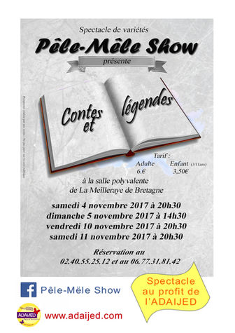 AGENDA - Spectacle du Pêle-Mêle Show à La Meilleraye de Bretagne - au profit de l'ADAIJED