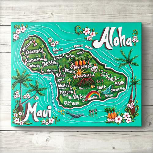 Original Map of Maui | Artopia Hawaii