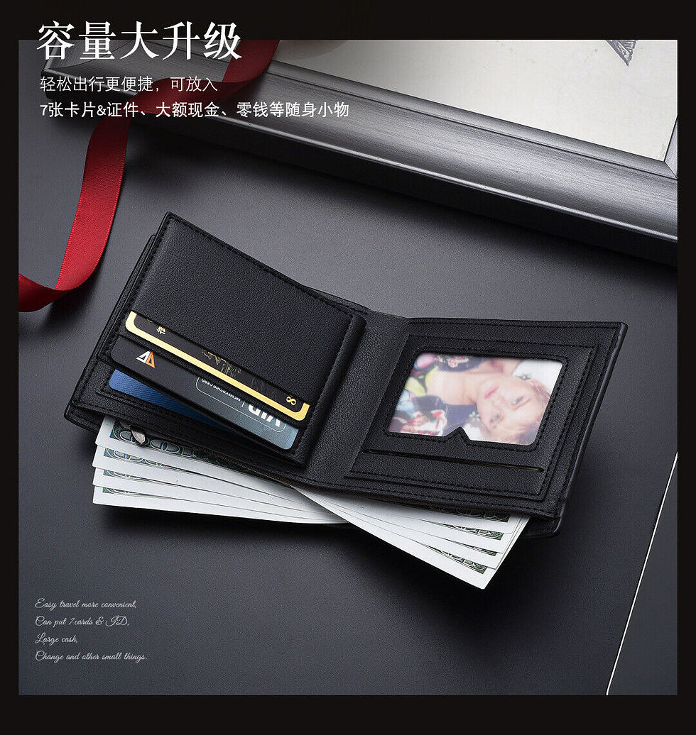 Thumbnail: Genuine Mens Leather Wallet BiFold RFID 9 Card Case Holder Handmade Personalised