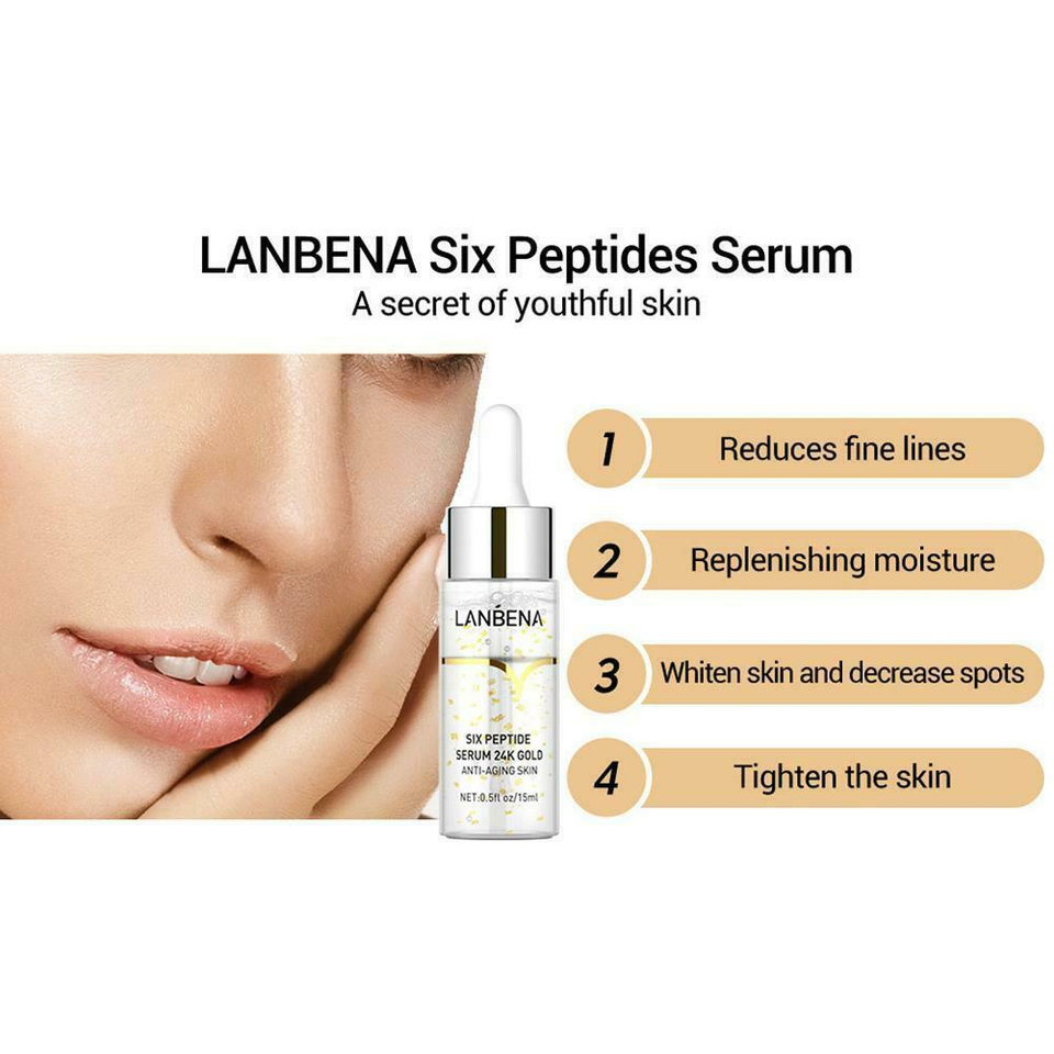 Thumbnail: Line Rewind 24K Gold Serum Six Peptides Skin Care Anti Aging Wrinkle Lift