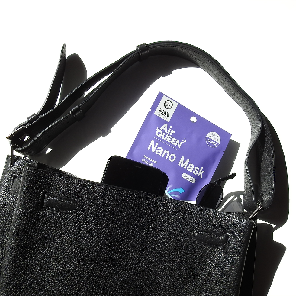 Thumbnail: Air Queen Nanofiber Filter Face Mask (Black) , Paper Light weight, 0.1µm