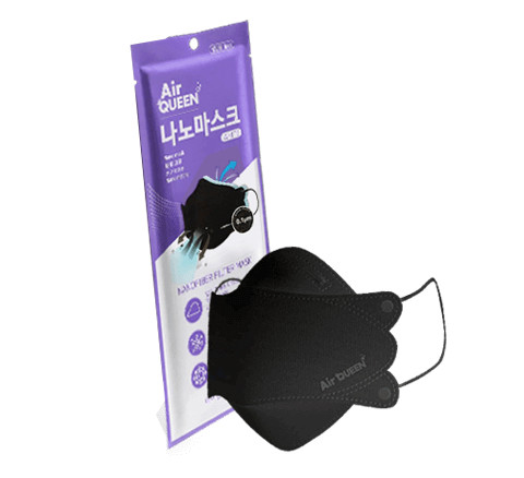 Thumbnail: Air Queen Nanofiber Filter Face Mask (Black) , Paper Light weight, 0.1µm