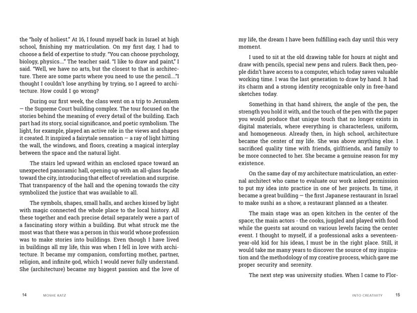 into creativity book pages moshe katz architect