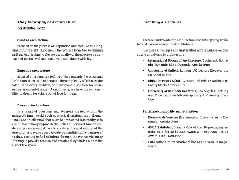 into creativity book pages moshe katz architect