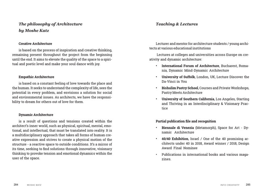 into creativity book pages moshe katz architect