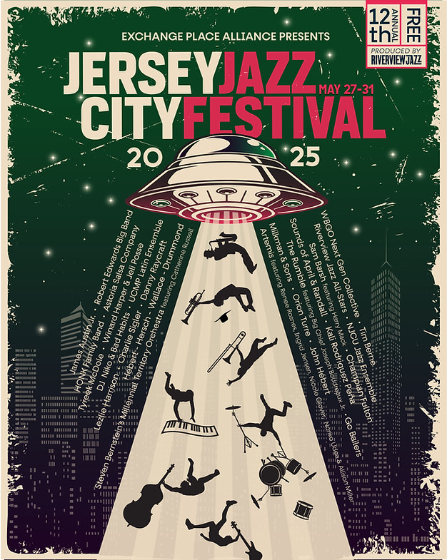 custom graphic design for Jersey City Jazz Festival collector poster