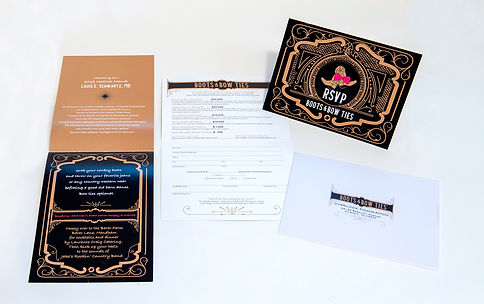invitation design for boots and bow ties gala
