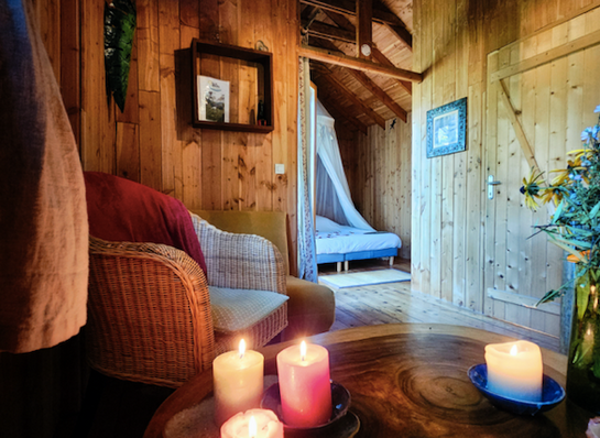 Hêtre sous le charme - Cabane dans les arbres en Corrèze - "Houx Blond" - Salon