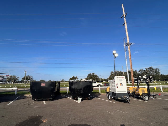 Tampa Bay Junkaneers dumpster on job site