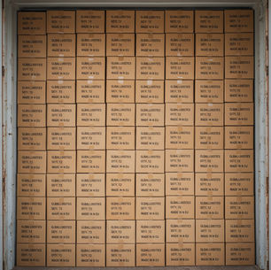 A shipping container full of boxes
