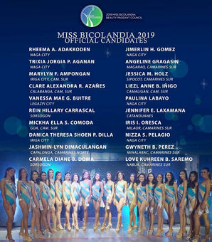 Miss Bicolandia 2019 official candidates