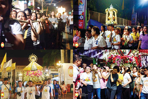 Photos of the Penitential, Dawn and Marian processions held at the Naga Metropolitan Cathedral during the 9-day novena in honor of Our Lady of Peñafrancia. (Photo credit: Paul Cornejo, Terence Teodoro, Kendall Dizon / Naga Metropolitan Cathedral)