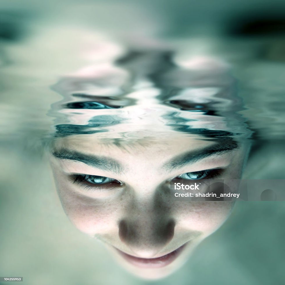 La tête sous l'eau