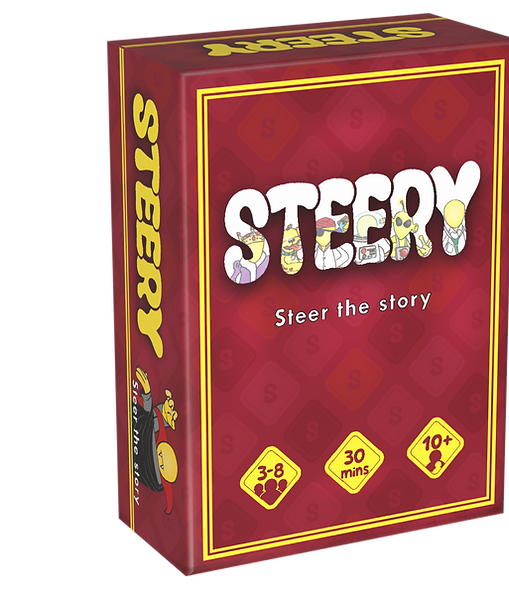 STEERY party game box model