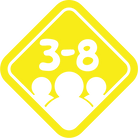 3-8 players icon for STEERY party game