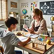 DALL·E 2025-03-09 16.02.36 - A homeschooling tutoring session with a tutor assisting a hom
