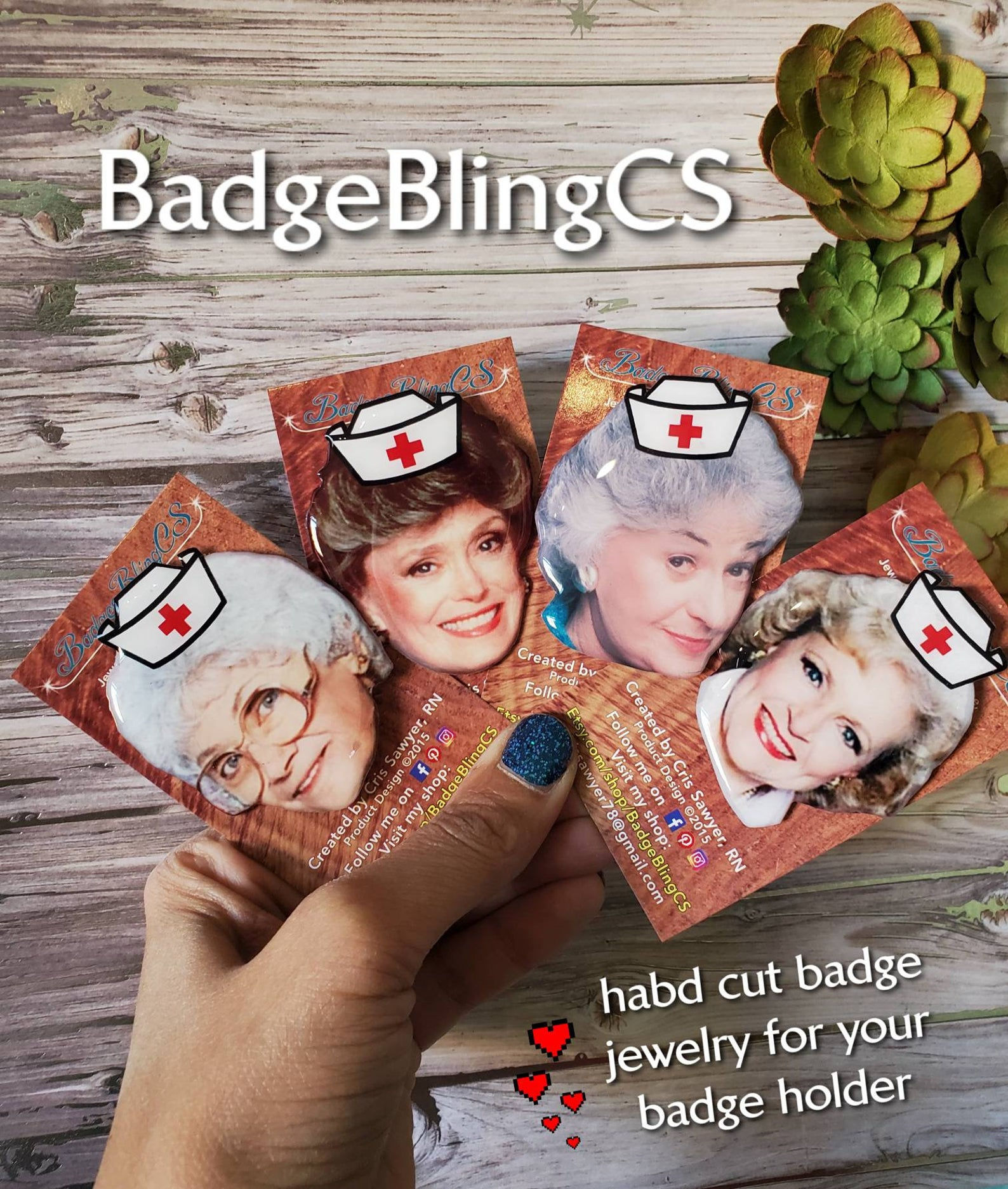 Stay golden squad badge reel retractable holder clip