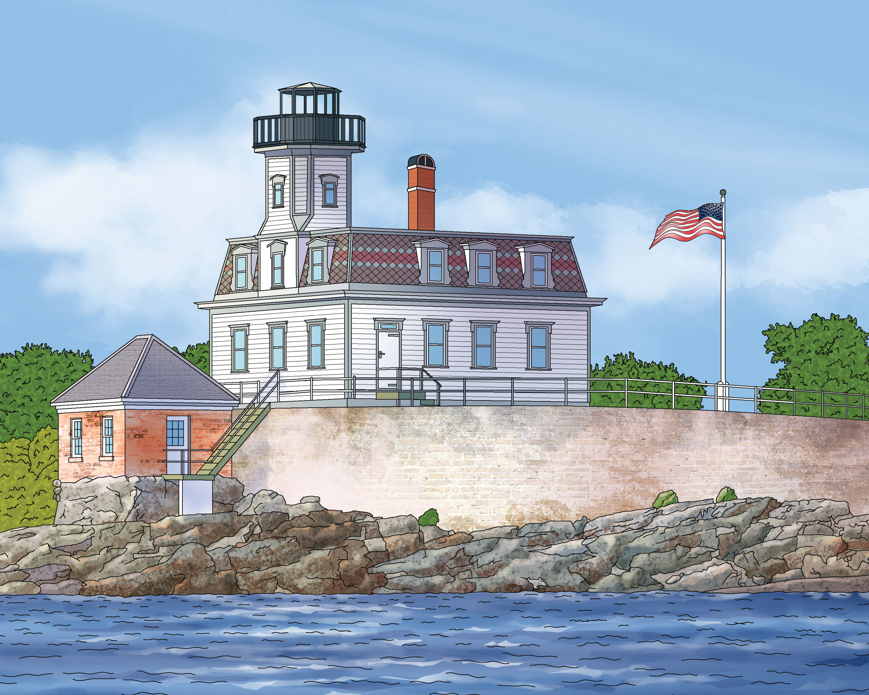 Rose Island Lighthouse Art Print