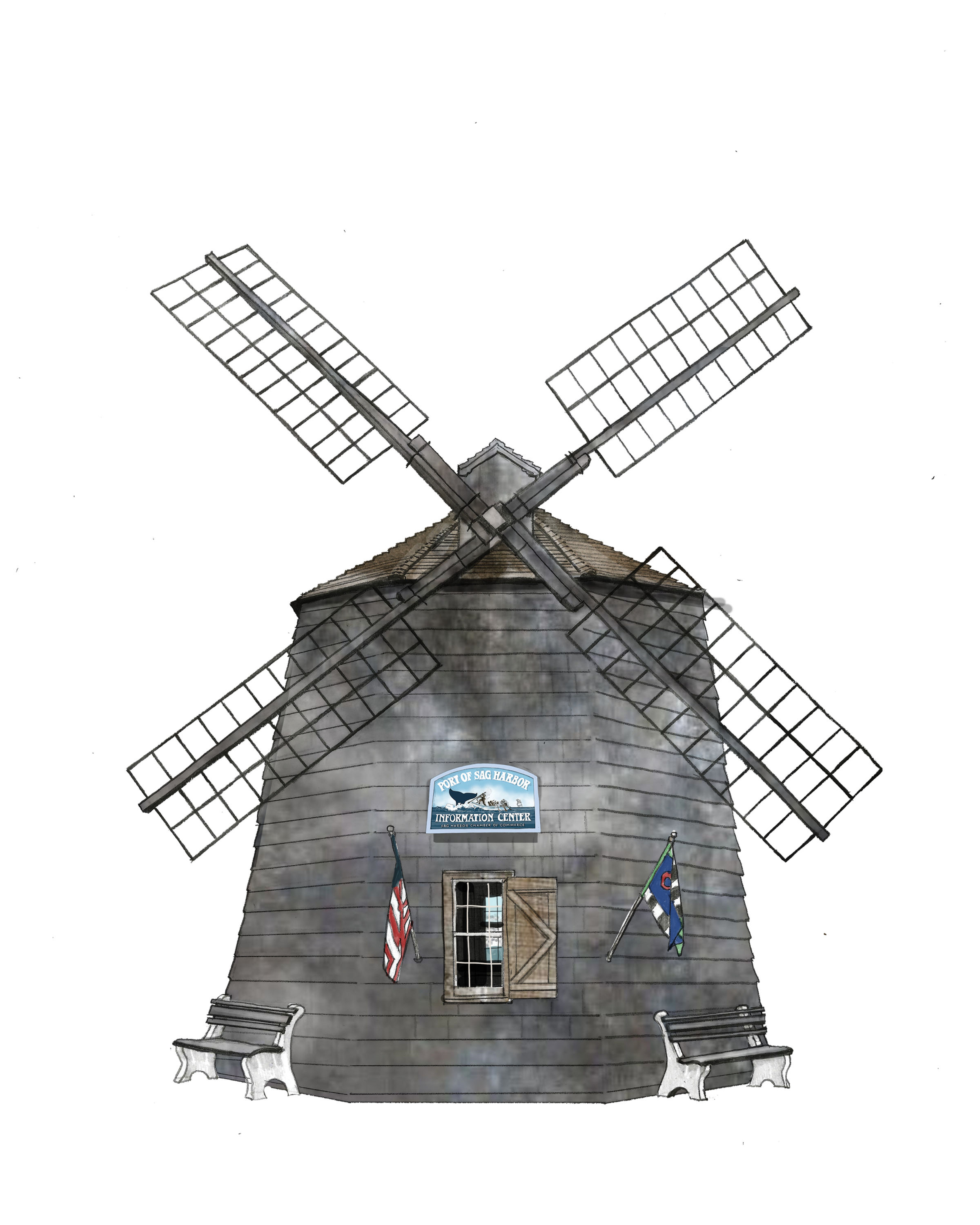 Sag Harbor Windmill Art Print