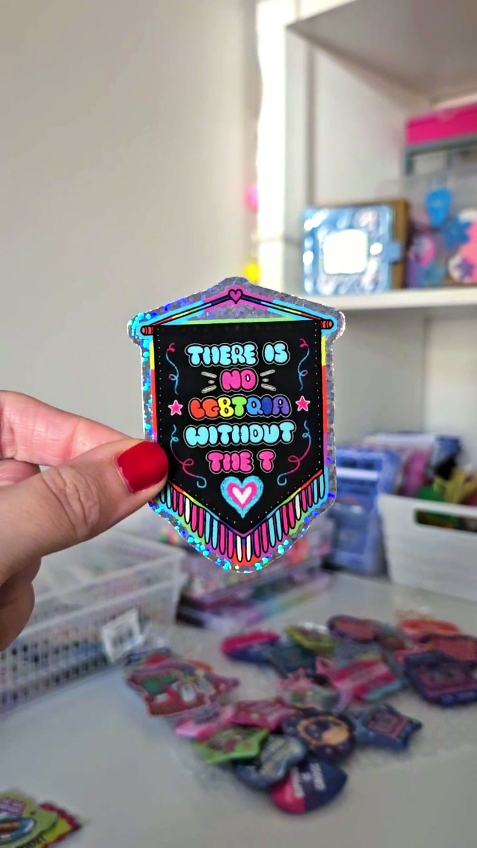 Thumbnail: Trans Pride Glitter Sticker