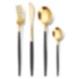 Thumbnail: Flatware Elaine Satin Gold/black Dinner Fork