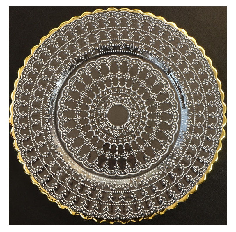 Thumbnail: Charger Plate Glass Nordic RoseGold 13"