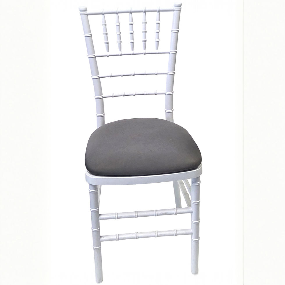 Thumbnail: Chair. Chiavari White W/ Charcoal Gray Cushion