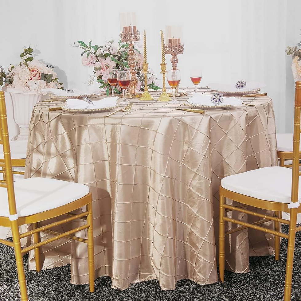 Thumbnail: Linen Pintuck 120" Round Champagne
