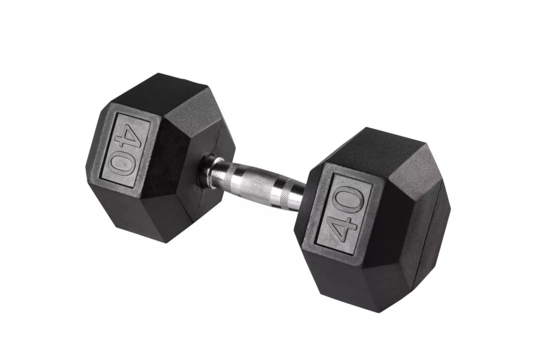 40lb rubber hex dumbell set