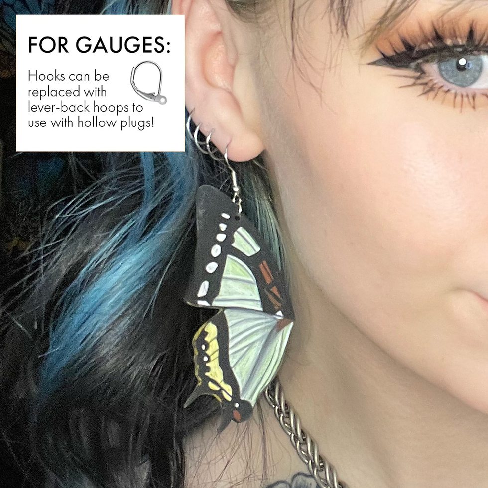 Thumbnail: Zwaluwstaart vlinder oorbellen