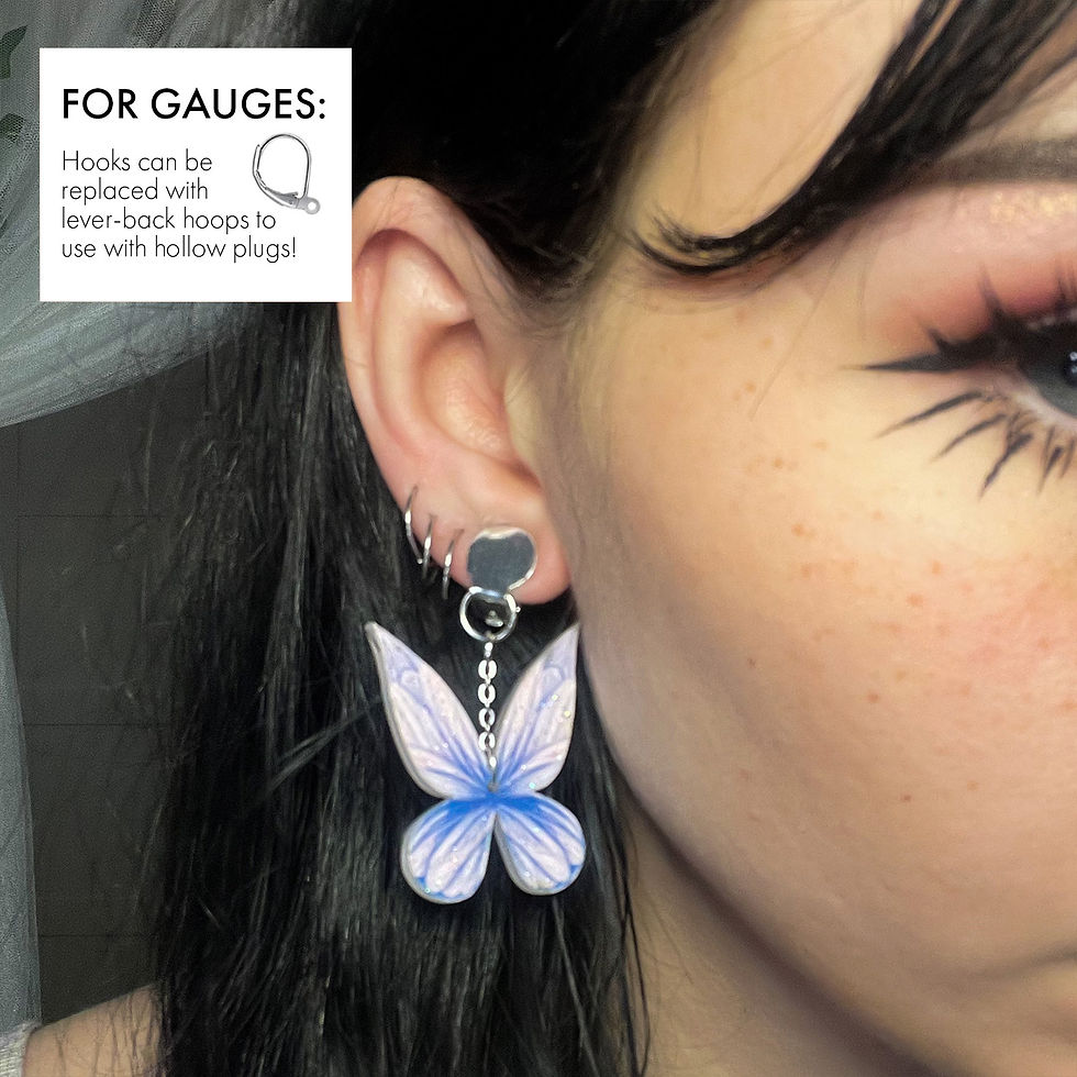 Thumbnail: Mini roze Fairy vleugel oorbellen