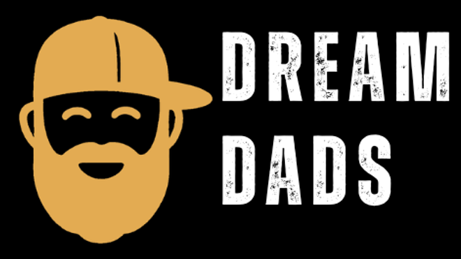 Dream Dads logo yellow white on black.png