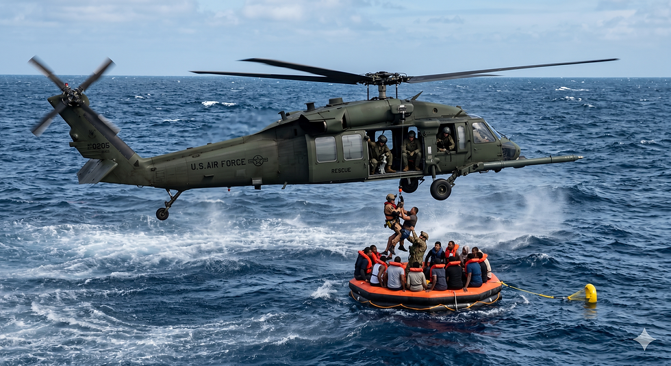 Air Force Rescues All 11 from King Air Ditched at Sea