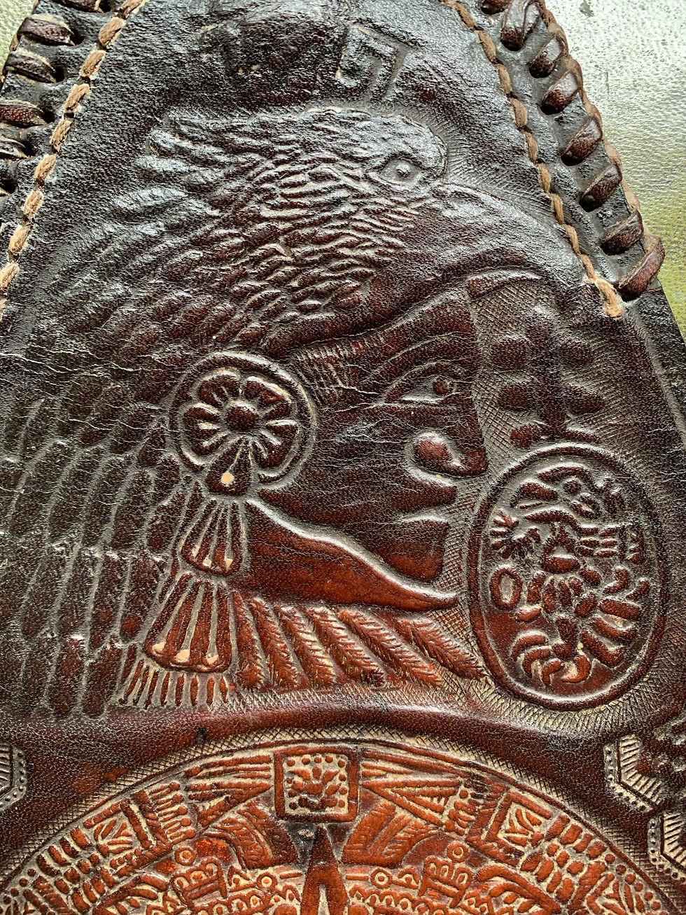 Thumbnail: Beautiful Leather American Indian Leather Tripod Seat Cover