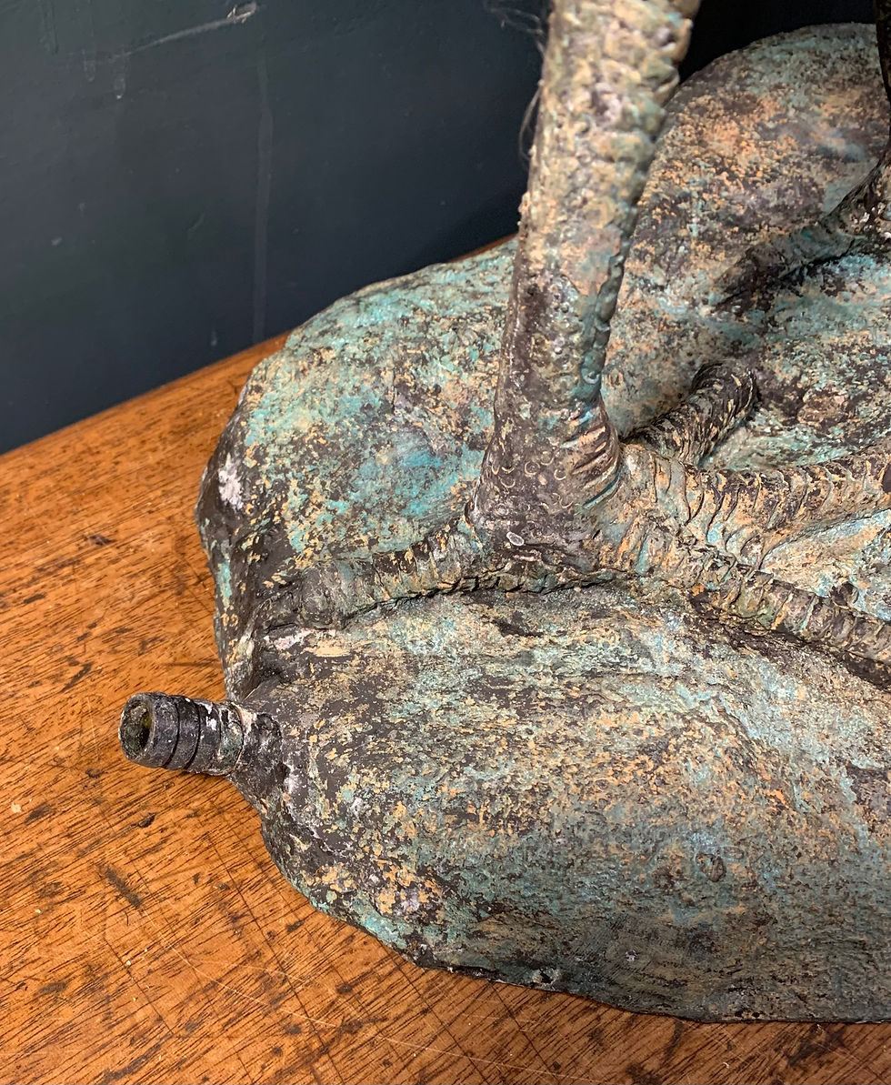 Thumbnail: One Male and Three Female Herons. Bronze Verdigris.