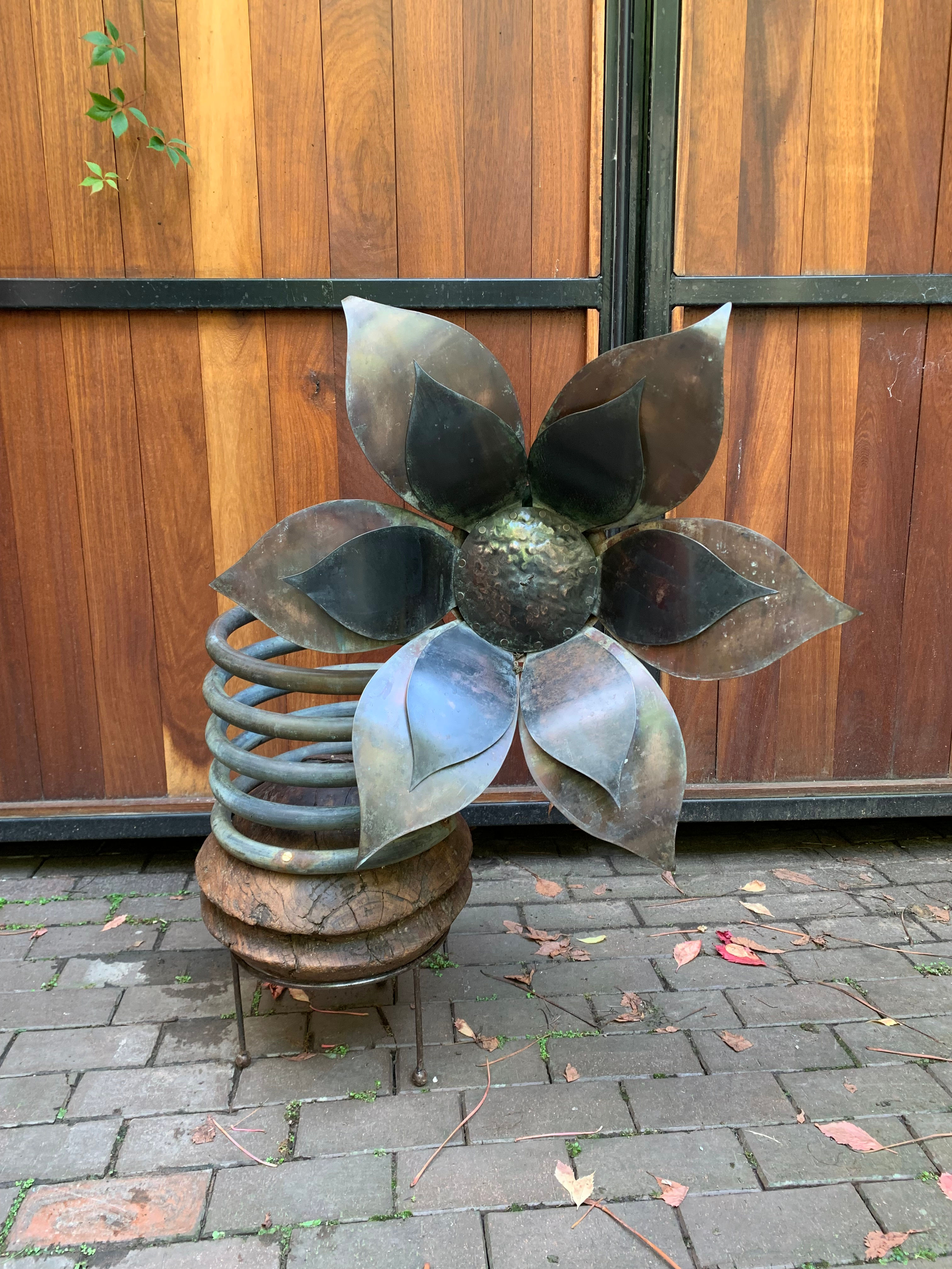 Quirky Piece of Garden Art Made with Copper and Wood!!