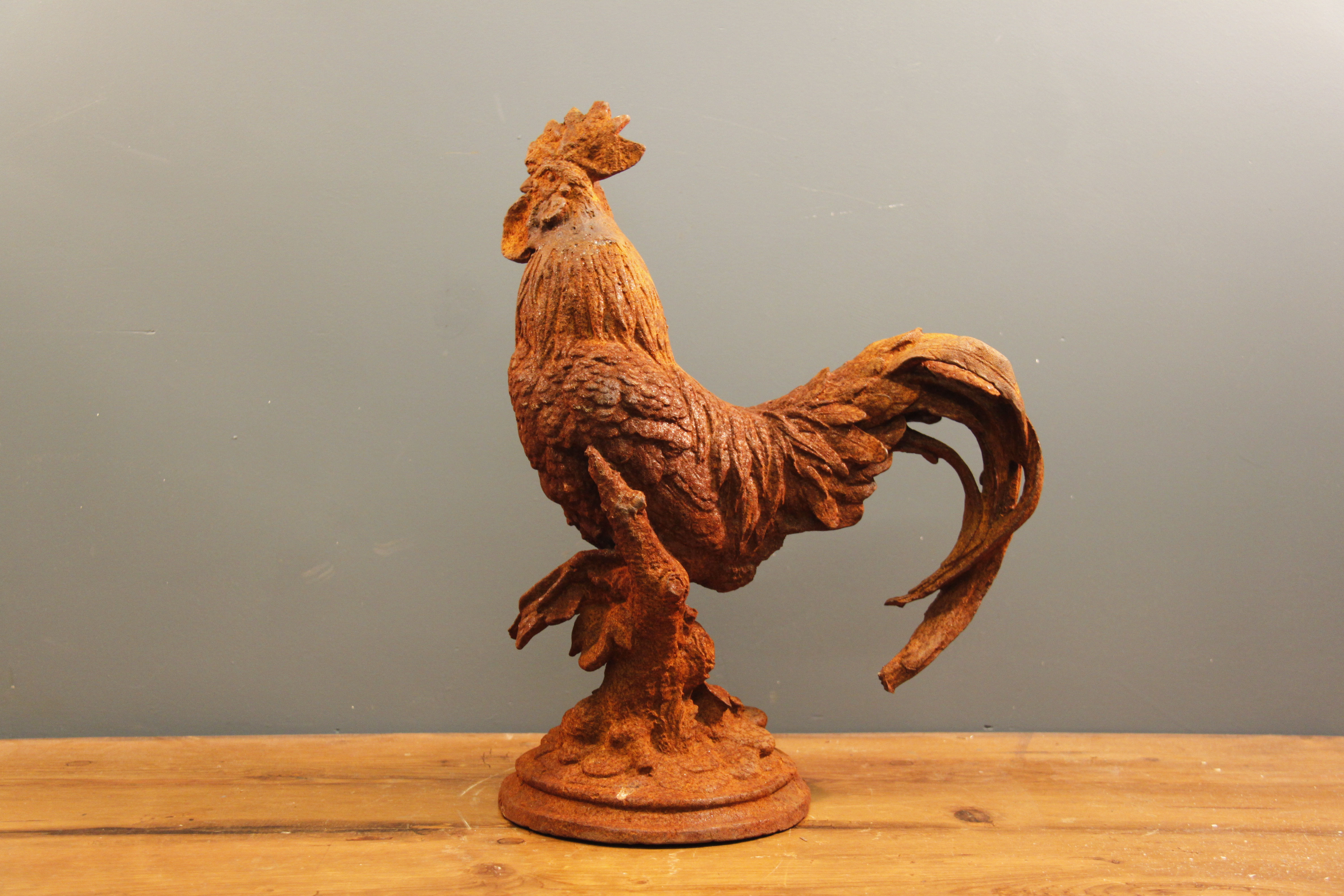 Rusty Cockerel Garden Ornament