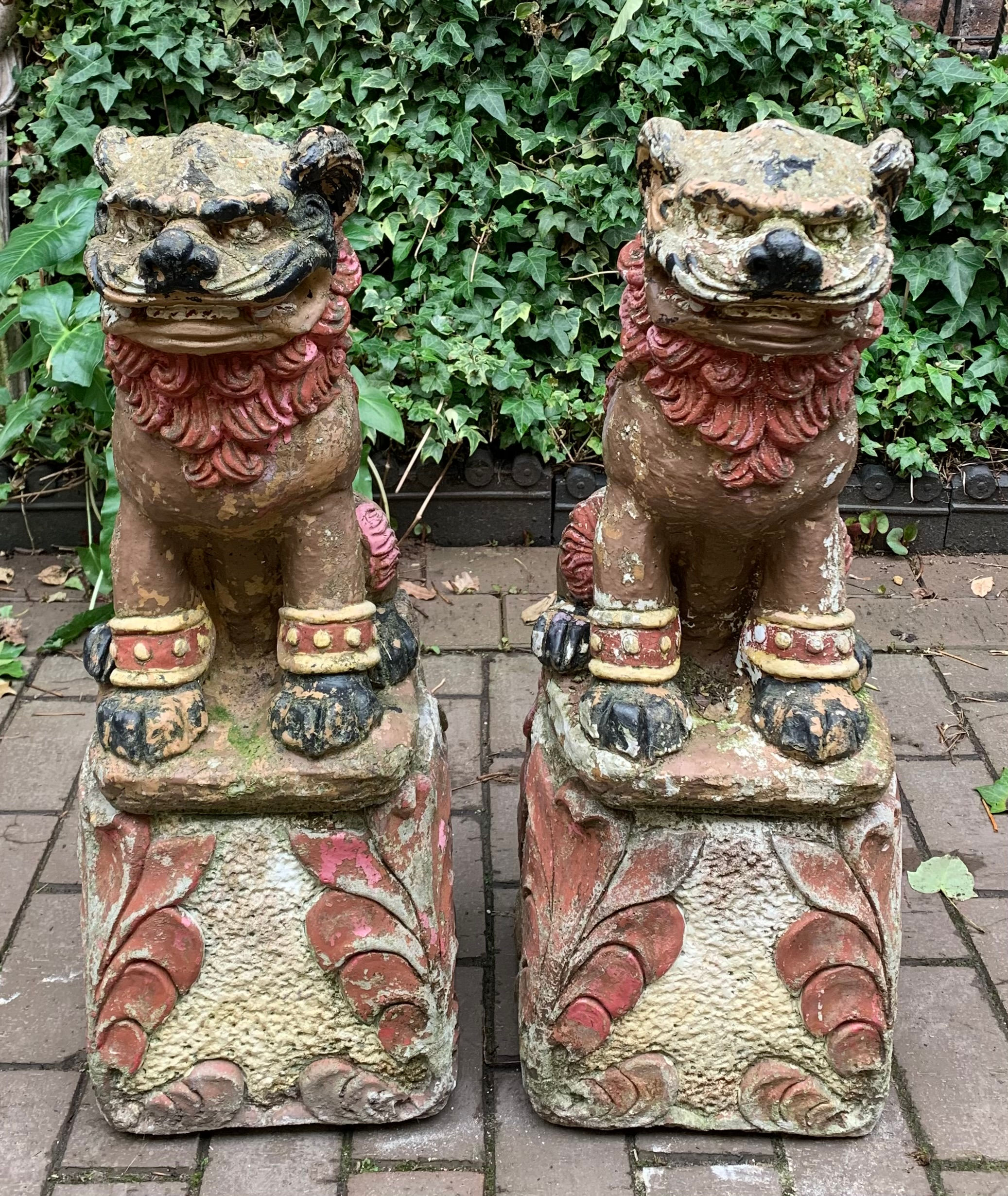 Chinese Foo Dogs Hand Painted.