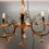 Thumbnail: Colourful Brass and Ceramic Capodimonte Chandelier Light.