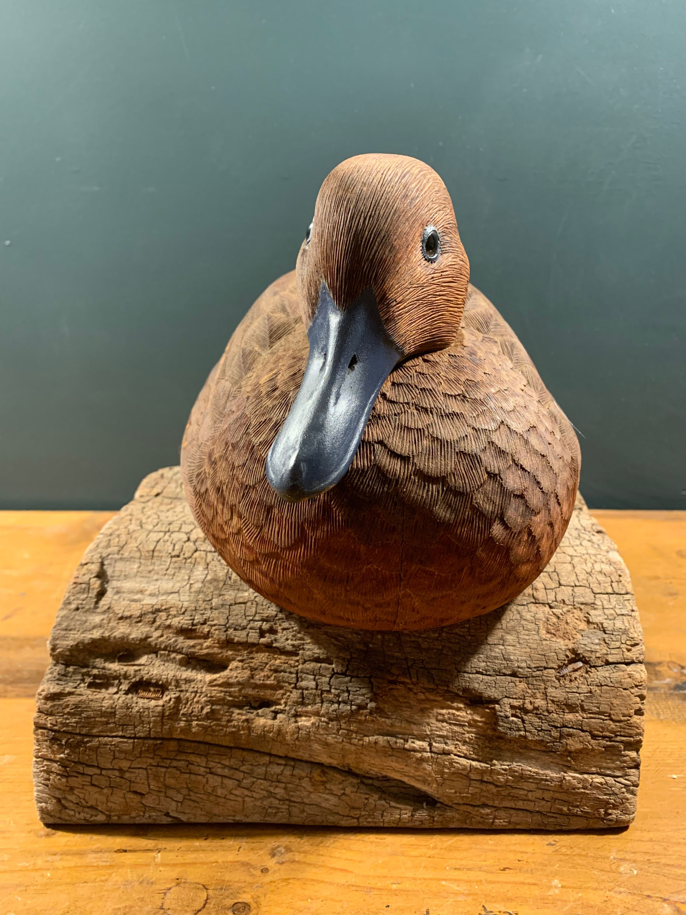 Wooden Carved Duck [Female Mallard]