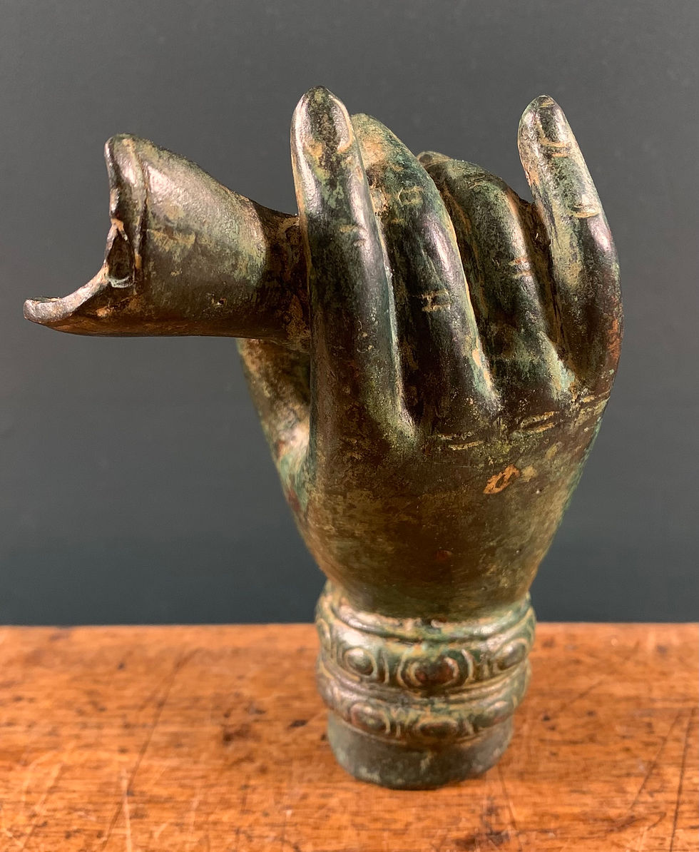 Thumbnail: Hindu, 802 A.D - 1431 A.D Bronze Vishnu Hand Holding Conch Shell.