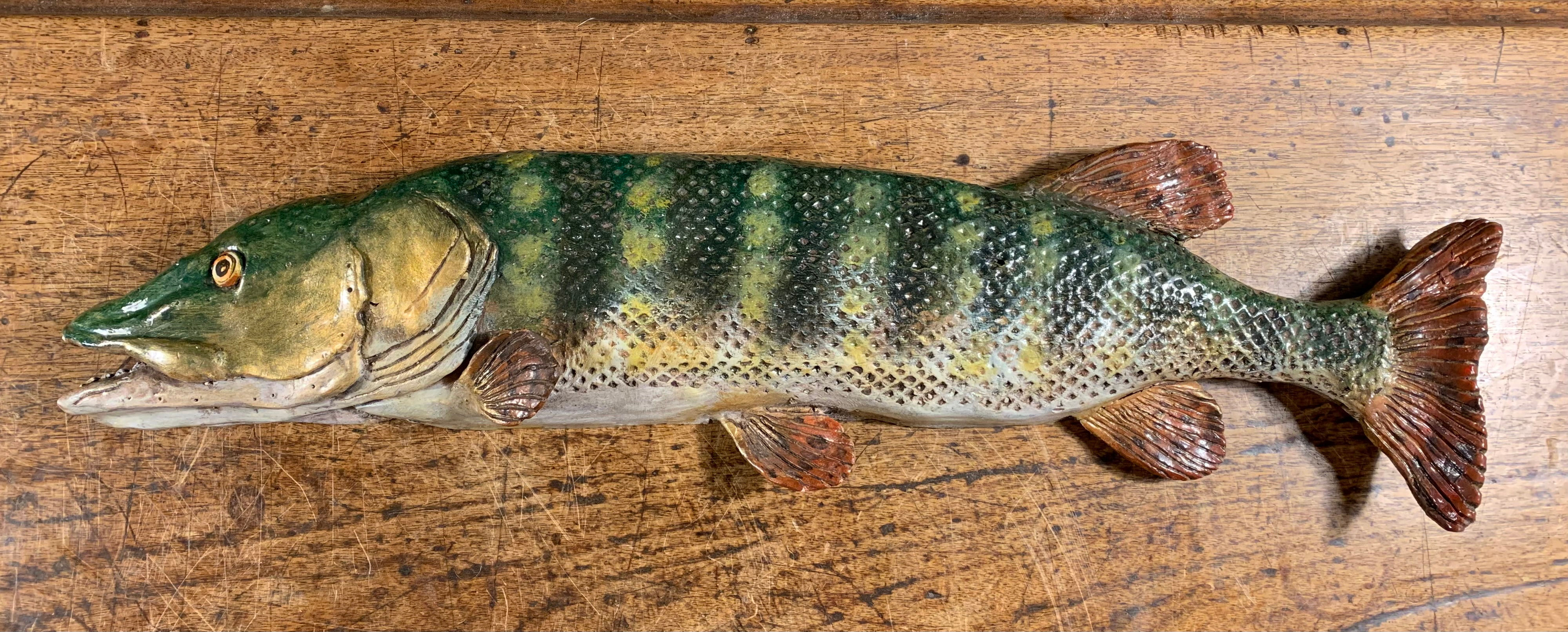 Vintage Ceramic Pike Wall Hanging.