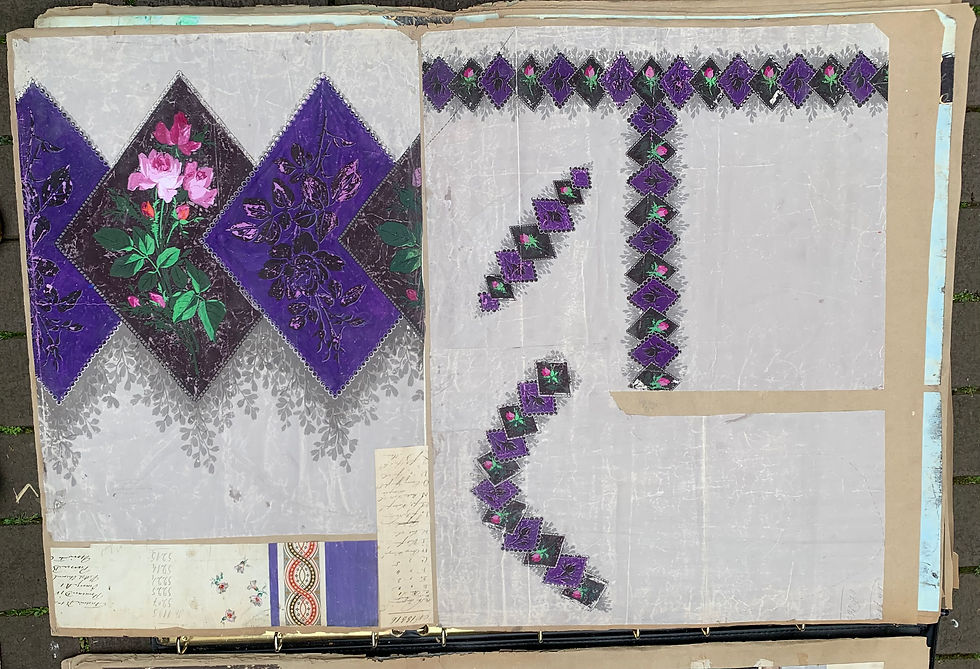 Thumbnail: Collection of Large Wood Block and Hand Painted Wallpaper Designs