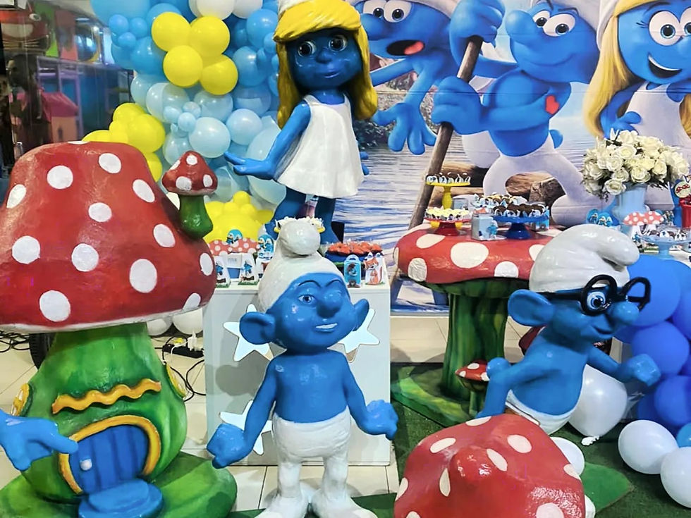 ALUGUEL DECORAÇÃO INFANTIL SMURFS EM BH BELO HORIZONTE