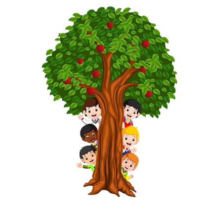 kids-playing-in-an-apple-tree-vector-192