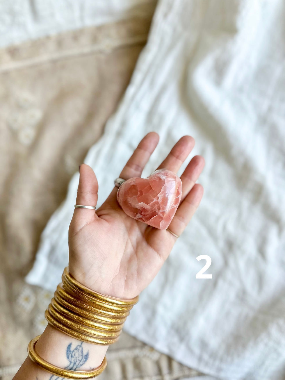 Miniatura: Corações de Calcite Rosa