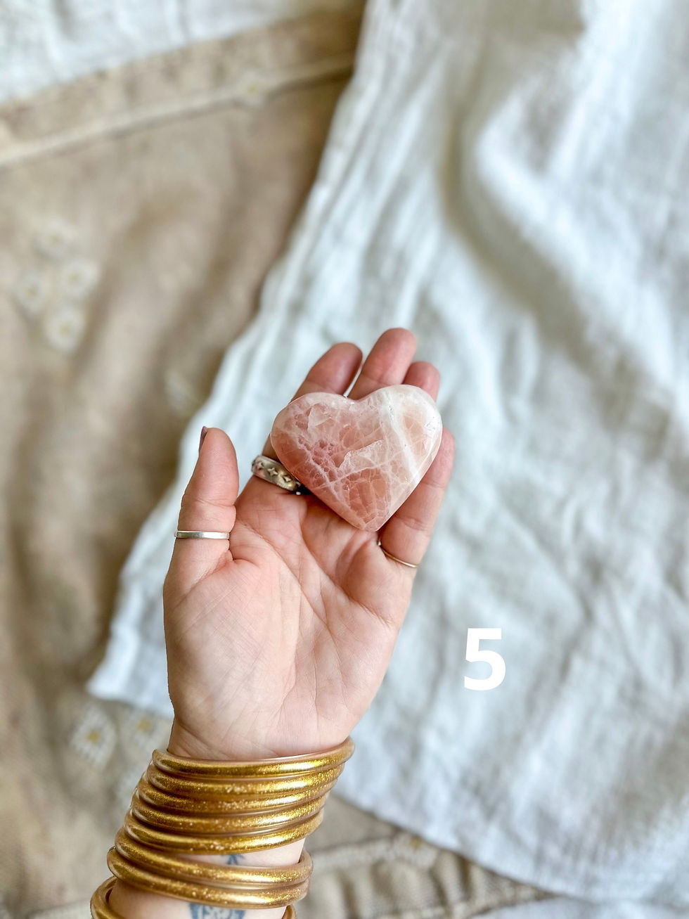 Miniatura: Corações de Calcite Rosa