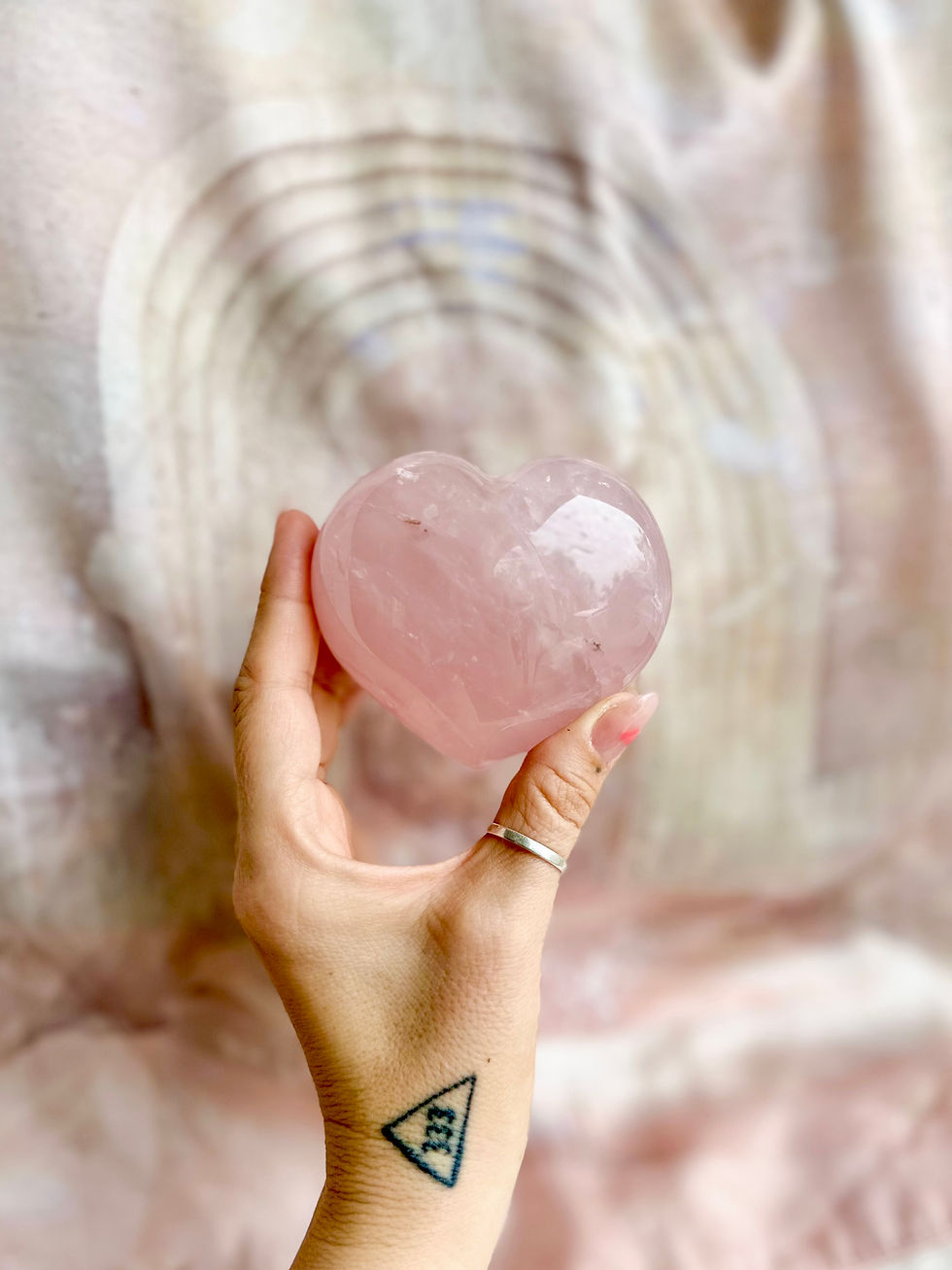 Miniatura: Coração de Quartzo Rosa