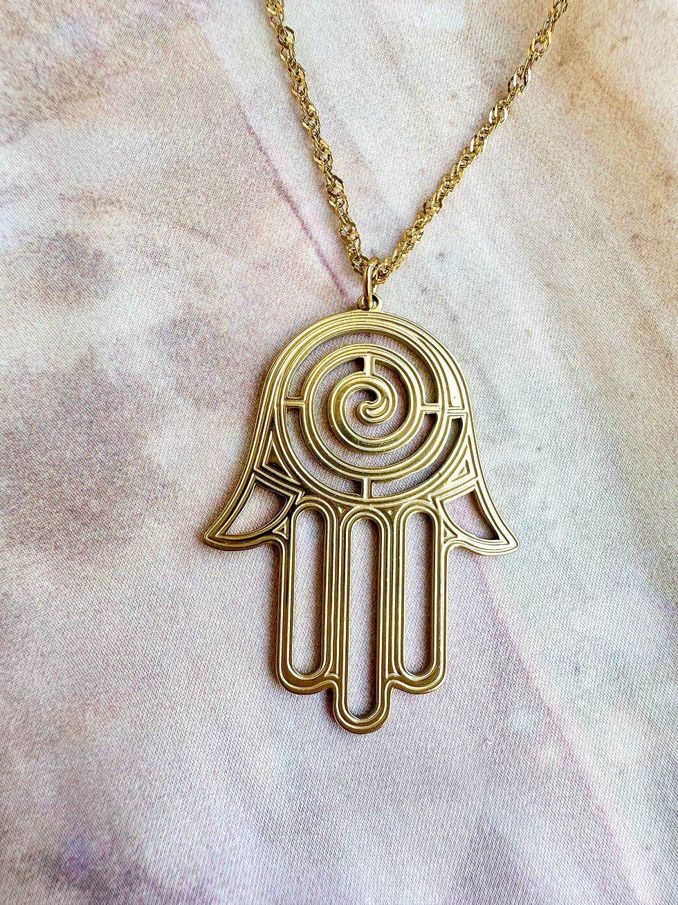 Miniatura: Colar Spiraling Hamsa 