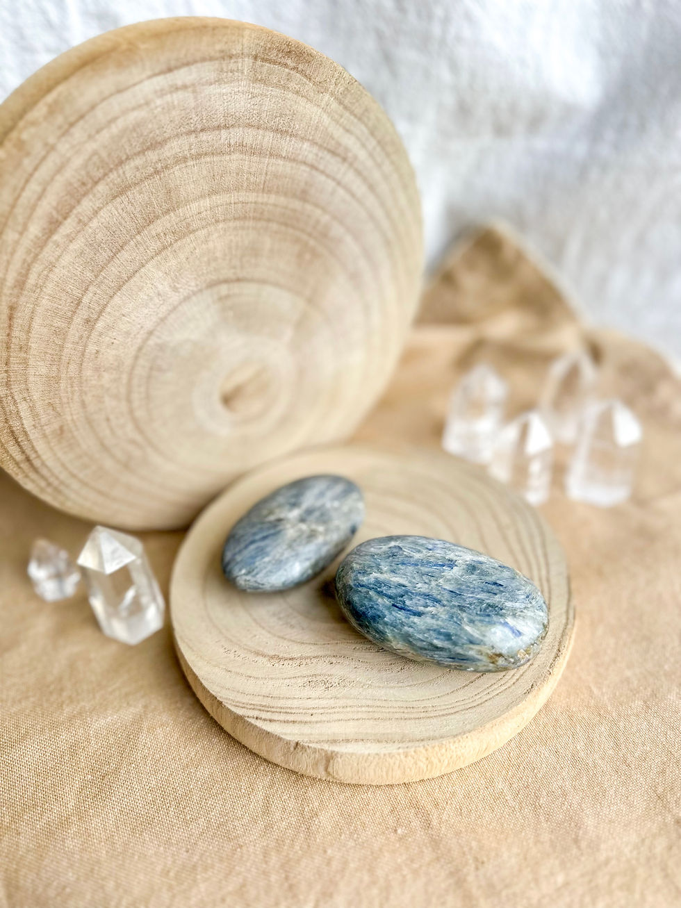 Miniatura: Cianite Azul Palm Stone - forma sabonete 